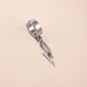 1pc Lightning Stainless Steel Drop Earring (silver
